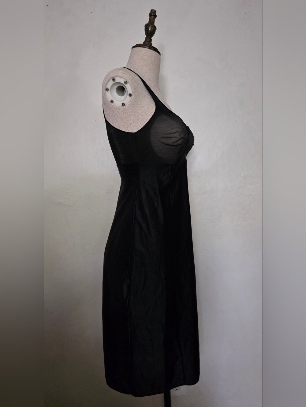 Vintage 1950s 1960s Bosch Black Slip Dress Midi - Picture 6 of 15
